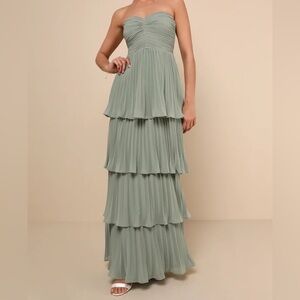 Strapless Tiered Maxi Dress